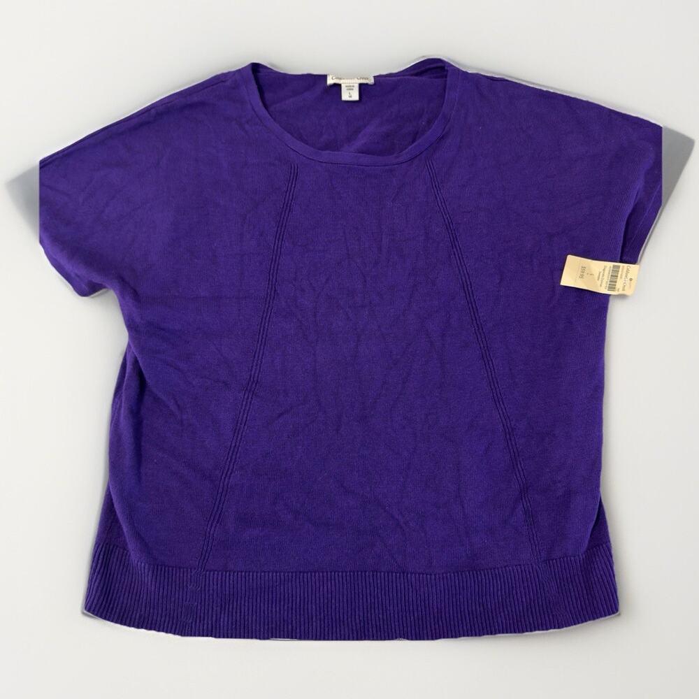 Coldwater Creek Pullover Sweater Purple Knit Viscose Polyester Wool L Women NWT